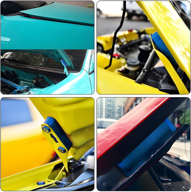 zipelo Car Hood Spacer Riser Kit, Aluminum Alloy Front Hood Vent Spacer Modification Kit, Car Hood Vent Spacer Riser Bolts Washers, Car Replacement Accessories Compatible with Most Cars (Blue) - Image 5